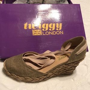Brand new in original box. Lace-up espadrilles